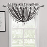 2-Pack: Luxury Waterfall Austrian Beads Trimmed Window Valances