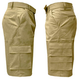 2-Pack: Men's 13” Fitted Belted 7-Pocket Cargo Shorts