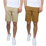 2-Pack: Men's 5-Pocket Flat-Front Slim-Fit Stretch Chino Shorts