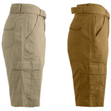 2-Pack: Men's Cotton Classic Cargo Shorts With Belt