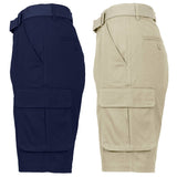 2-Pack: Men's Cotton Flex Stretch Cargo Shorts With Belt