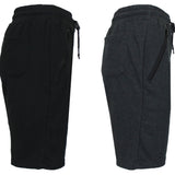 2-Pack: Men's French Terry Zipper Pockets Jogger Sweat Lounge Shorts