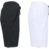 2-Pack: Men's French Terry Zipper Pockets Jogger Sweat Lounge Shorts