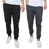 2-Pack: Mens Lightweight Cotton Stretch Jogger Pants