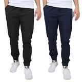 2-Pack: Mens Lightweight Cotton Stretch Jogger Pants