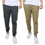 2-Pack: Mens Lightweight Cotton Stretch Jogger Pants