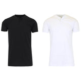 2-Pack: Men's Slim Fitting Short Sleeve Henley Slub Tee