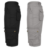 2-Pack: Men's Tactical Extended Size Cotton Cargo Utility Belted Shorts