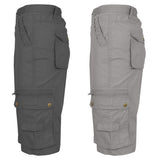 2-Pack: Men's Tactical Extended Size Cotton Cargo Utility Belted Shorts