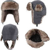 2-Pack: Men's Ushanka Winter Faux Fur Hat with Ear Flaps