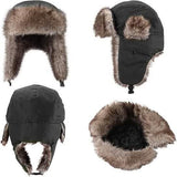 2-Pack: Men's Ushanka Winter Faux Fur Hat with Ear Flaps