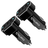 2-Pack: PowerUp 4 USB Port Car Charger Adapter