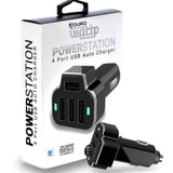 2-Pack: PowerUp 4 USB Port Car Charger Adapter