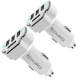 2-Pack: PowerUp 4 USB Port Car Charger Adapter