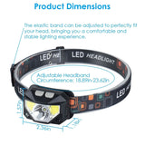 2-Pack: Rechargeable Motion Sensor Headlamp 6 Light Modes Headlight