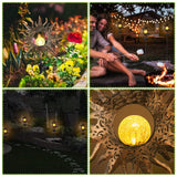 2-Pack: Solar Powered Glass Globe Stake Lamp