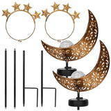 2-Pack: Solar Powered Glass Globe Stake Lamp