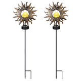 2-Pack: Solar Powered Glass Globe Stake Lamp