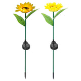 2-Pack: Solar Powered Sunflower Lights LED Decorative Stake Lamp