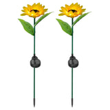 2-Pack: Solar Powered Sunflower Lights LED Decorative Stake Lamp