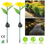 2-Pack: Solar Powered Sunflower Lights LED Decorative Stake Lamp