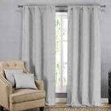 2-Pack: Solid Blackout Textured Curtain Panels with Decorative Pillow Covers