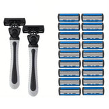 2-Pack: Stainless Steel Shaver with 18 Replacement Razor Blades