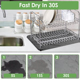 2-Pack: Stone Dish Drying Mat Silicone Diatomaceous Earth Mat