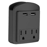 2-Pack: Surge Protector 2 Wall Outlets and 2 USB Ports