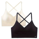 2-Pack: U-Backless Sports Bra Crop Top With Adjustable Straps