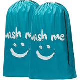 2-Pack: Wash Me Travel Laundry Bag, Machine Washable Dirty Clothes Organizer