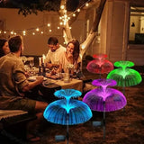 2-Pack: Waterproof Solar Jellyfish Fiber Optic Light