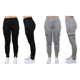 2-Pack: Women's Fleece-Lined Loose-Fit Cargo Joggers
