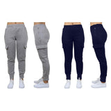 2-Pack: Women's Fleece-Lined Loose-Fit Cargo Joggers