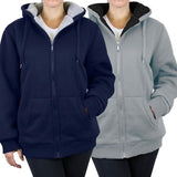 2-Pack: Women's Heavyweight Loose-Fit Sherpa Fleece-Lined Zip Hoodie