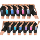 2-Pack: Women's High Waisted Biker Shorts With Pockets