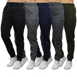 2-Pack Women's Loose-Fit Marled Fleece Jogger Sweatpants With Zipper Pockets