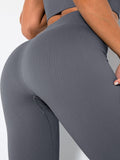 2 Pack Womens Seamless Ribbed Leggings Soft Slimming Yoga Pants, Ribbed Yoga Pants High Waisted Gym Leggings Sport Women Fitness Seamless Female