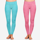 2-Pack: Women's Space Dye Seamless Ankle Length Lightweight Leggings