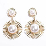 2-Pairs: Women's Imitation Pearl Alloy Earrings