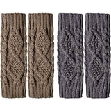 2-Pairs: Women's Winter Warm Knit Fingerless Gloves
