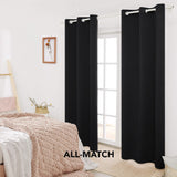 2-Panels: Deconovo Room Darkening Thermal Insulated Blackout Grommet Window Curtains