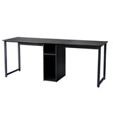 2-Person Metal Desk with Open Shelves