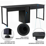 2-Person Metal Desk with Open Shelves