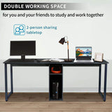 2-Person Metal Desk with Open Shelves