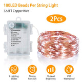 2-Piece: 100LED Beads String Lights