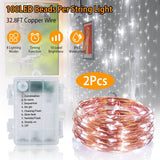 2-Piece: 100LED Beads String Lights