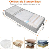 2-Piece: 70L Foldable Underbed Clothes Moisture Proof Zipped Organizer