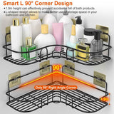 2-Piece: Corner Shower Caddy Shelves