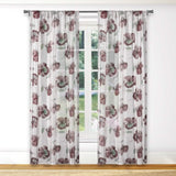 2-Piece: Floral Semi-Sheer Window Curtain Panel Set